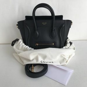 Authentic Céline Nano Luggage Black with Receipt
